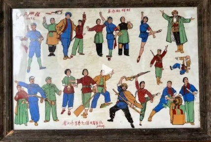 文革粉彩样板戏瓷板