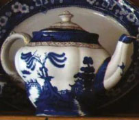 斯波德骨瓷柳树纹茶壶